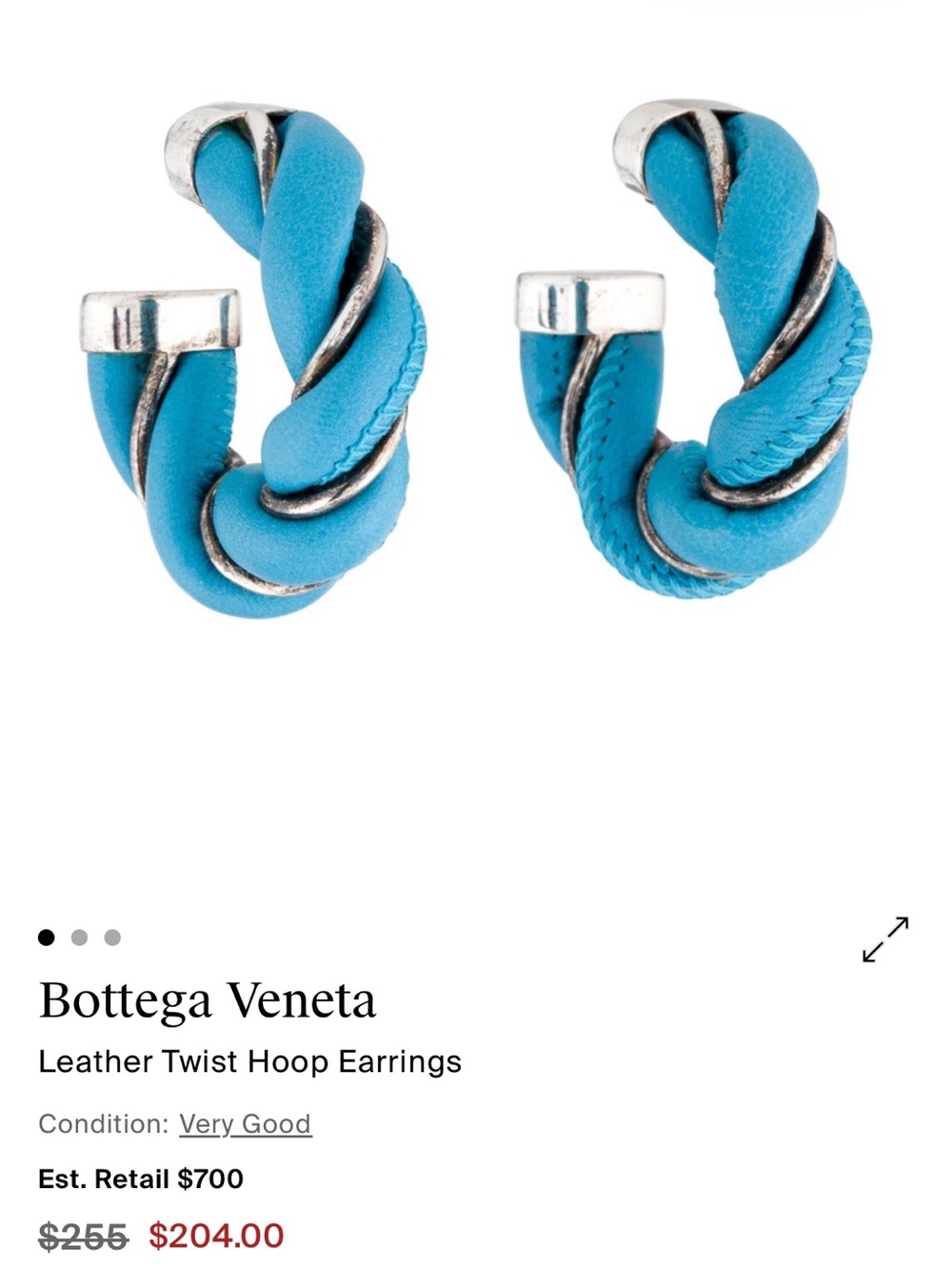 Bottega Veneta | Leather and sterling silver earrings